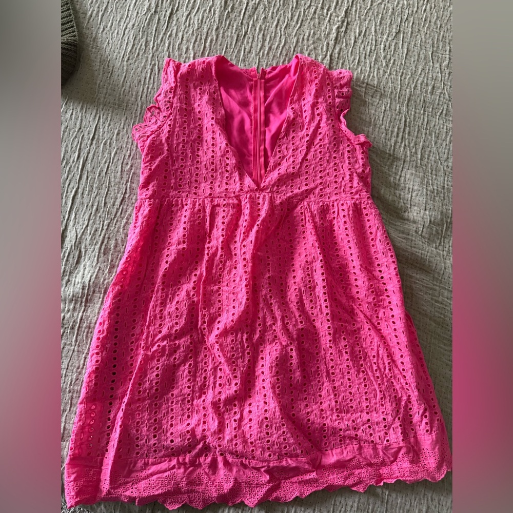 Vibrant Pink Eyelet Dress